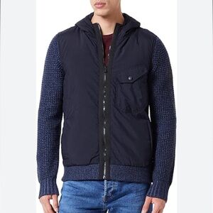 Boss Orange Kalbumy Knitted Jacket in Deep Blue